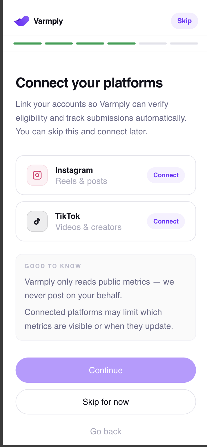 Connect & apply