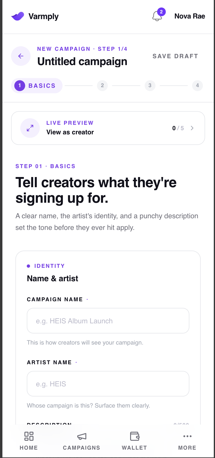 Define your campaign rules